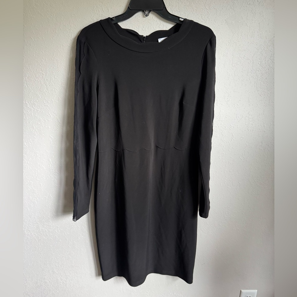 Joseph Ribkoff Black Long Sleeve Knee Length Sheath Dress Womens 10 Formal
